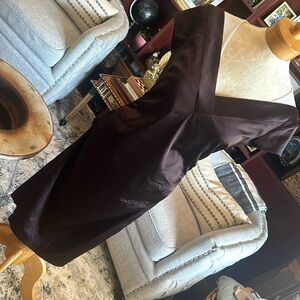 Beautiful silky Brown Night out dress v-neck sz 12 fitted Maggie London